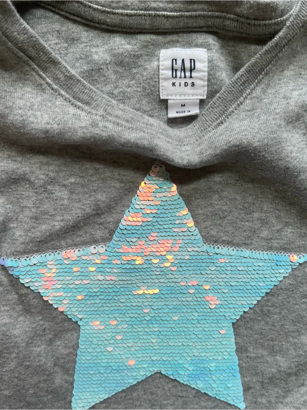 GAP Kids Gray and Pink Skirt Dress with flip sequins star girls 8